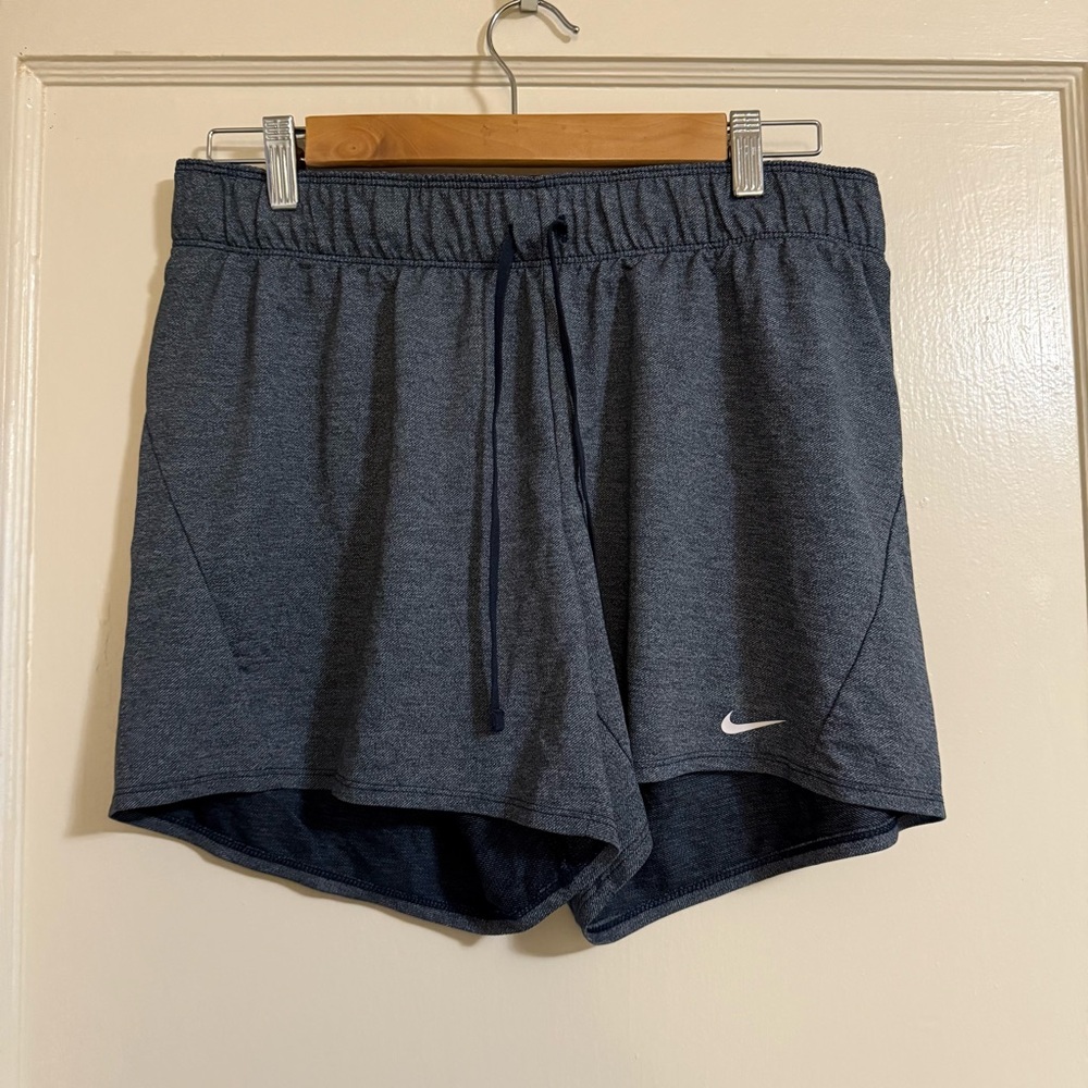 Nike Women's Dark Blue Gray Foldover Athletic Shorts
